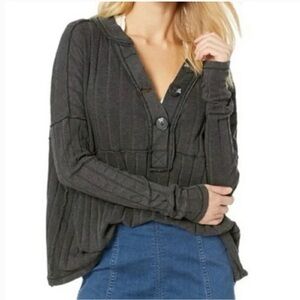 NWOT Free People In the Mix Henley Top